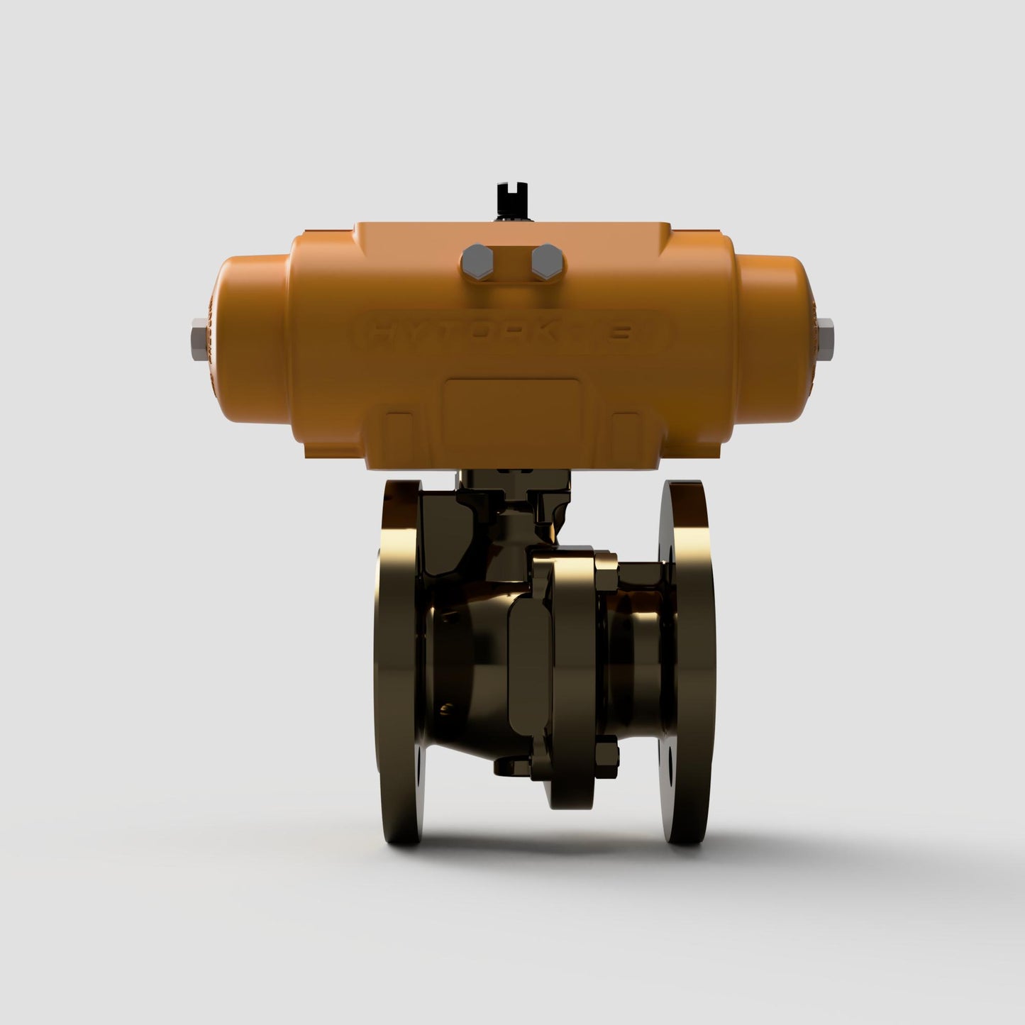 Hytork Actuated Flanged PN16 2 PCE Full Bore B62 Bronze Mariani Ball Valves (Air Open Spring Close)