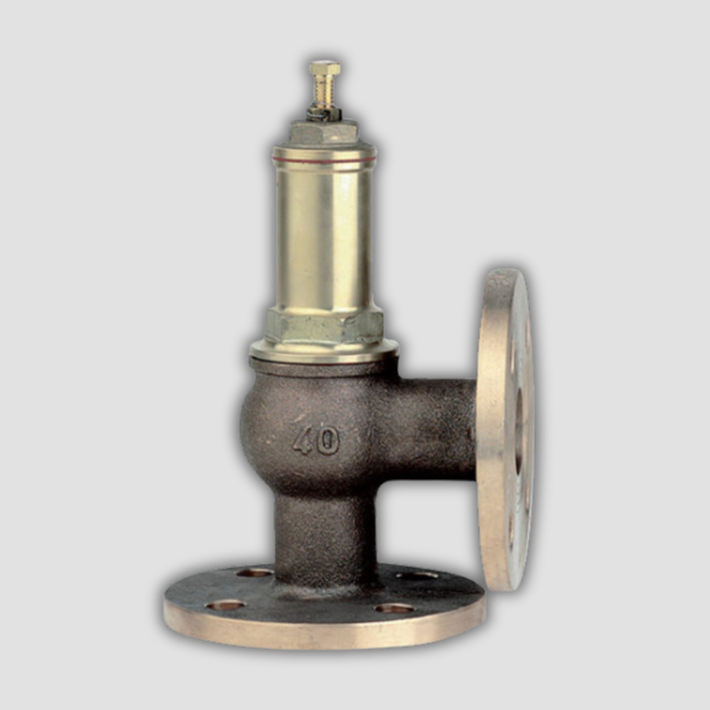 Brass/Bronze Angle Pattern Safety Relief Valve – Spring Loaded