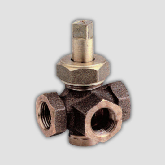 Bronze 3-Way Plug Cock with Gland