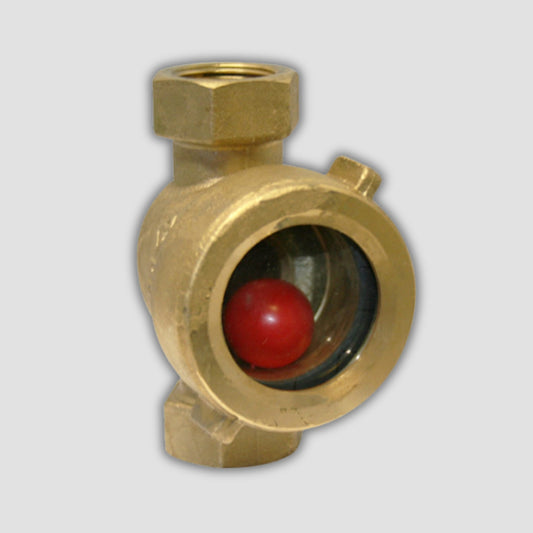 Bronze Flow Indicator Sight Glass – Hardened Glass Window – Moplen Ball