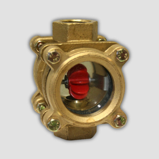 Bronze Flow Indicator with Rotor – Tempered Glass Window