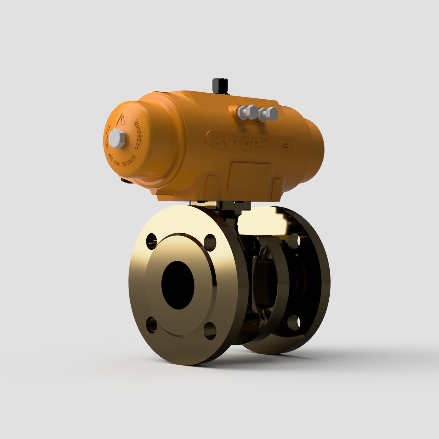 Hytork Actuated Flanged PN16 2 PCE Full Bore B62 Bronze Mariani Ball Valves (Air Open Spring Close)