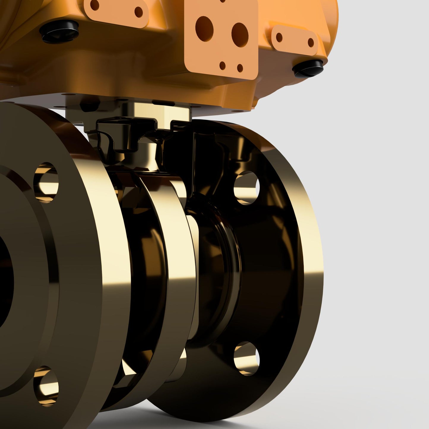 Hytork Actuated Flanged PN16 2 PCE Full Bore B62 Bronze Mariani Ball Valves (Air Open Spring Close)