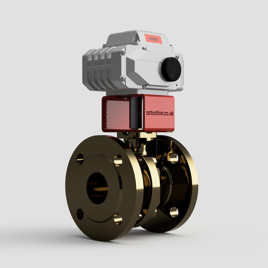Mariani Koei UNIC Actuated Flanged PN16 2 PCE Full Bore B62 Bronze Ball Valves (Electric Power Open Power Close)